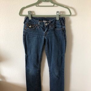 True Religion Straight Leg Jeans w/Bead Work Sz 26